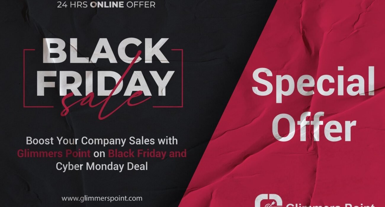 black Friday and Cyber Monday sales with glimmers point